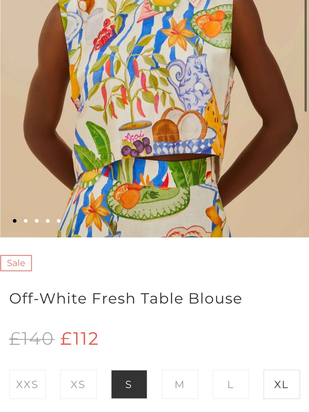 Farm Rio: Off-White Fresh Table Blouse DT - Picture 7 of 12